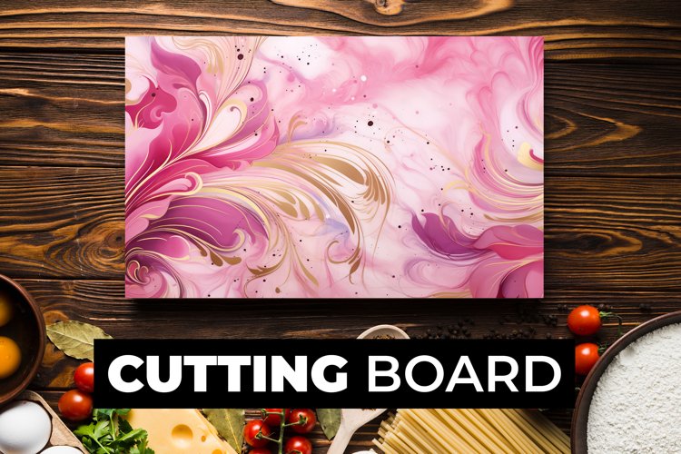 Pink Floral Cutting Board Sublimation example image 1