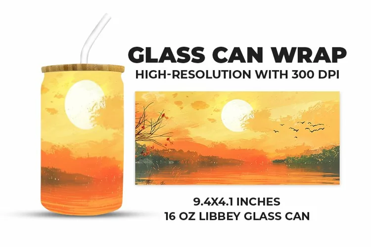 Sunset Glass Can Wrap