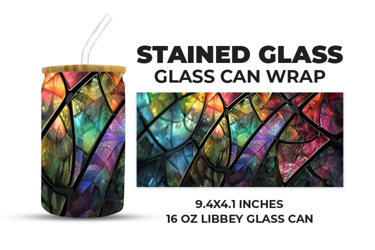 Colorful Stained Glass Glass Can Wrap