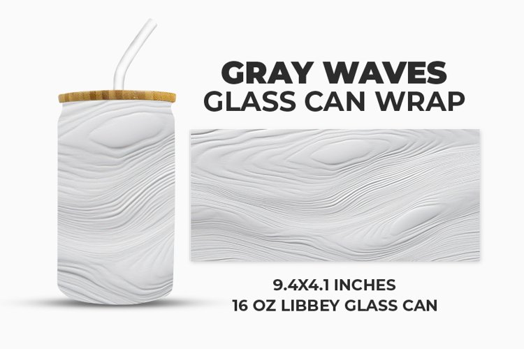 Gray Waves Glass Can Wrap example image 1