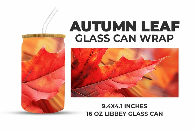 Autumn Leaf Glass Can Wrap