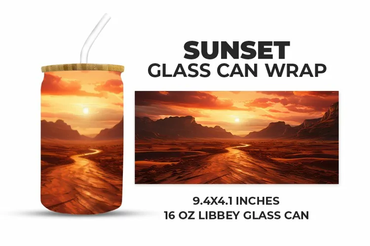 Sunset Glass Can Wrap