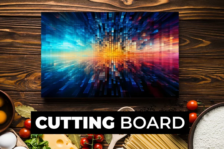 Multicolor Boxes Cutting Board Sublimation