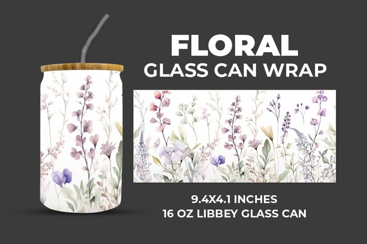 Floral Glass Can Wrap example image 1