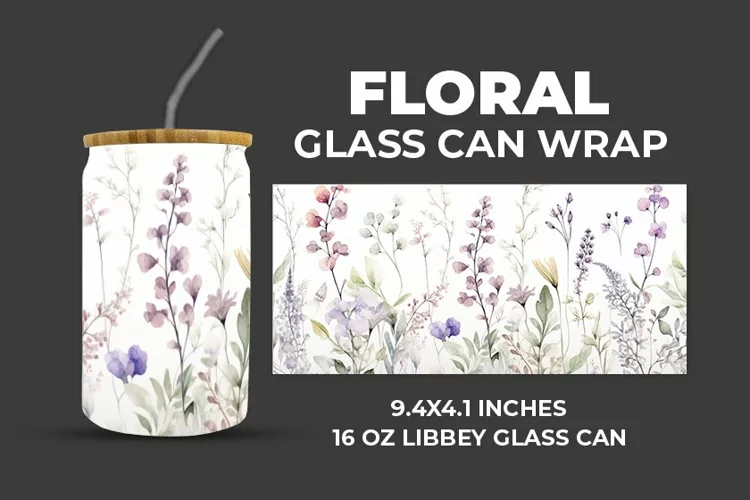 Floral Glass Can Wrap
