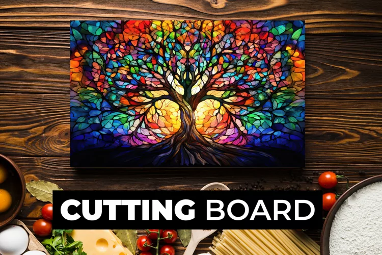 Colorful Tree Cutting Board Sublimation