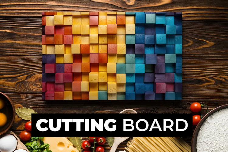 3D Colorful Boxes Cutting Board Sublimation