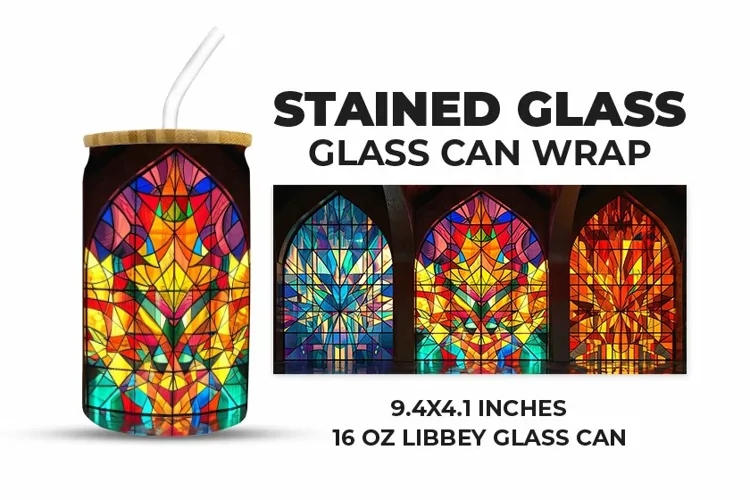 Gothic Arches Stained Glass Glass Can Wrap