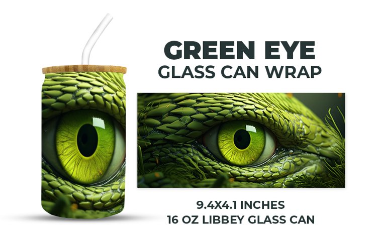 Green Eye Glass Can Wrap example image 1