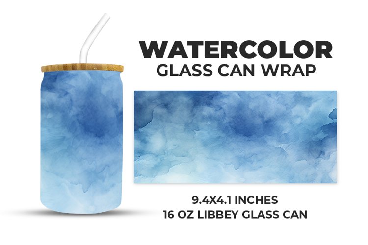 Watercolor Glass Can Wrap