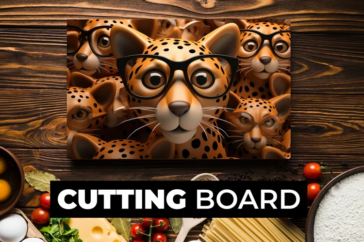 Cute Leopard Cutting Board Sublimation