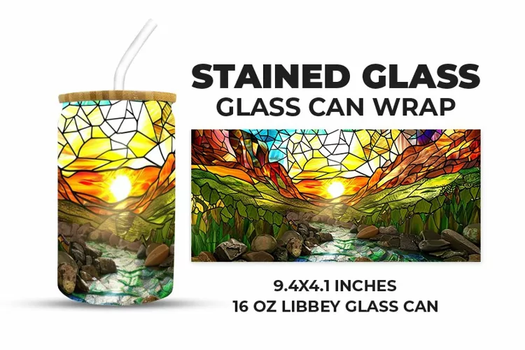 Sunset Stained Glass Glass Can Wrap