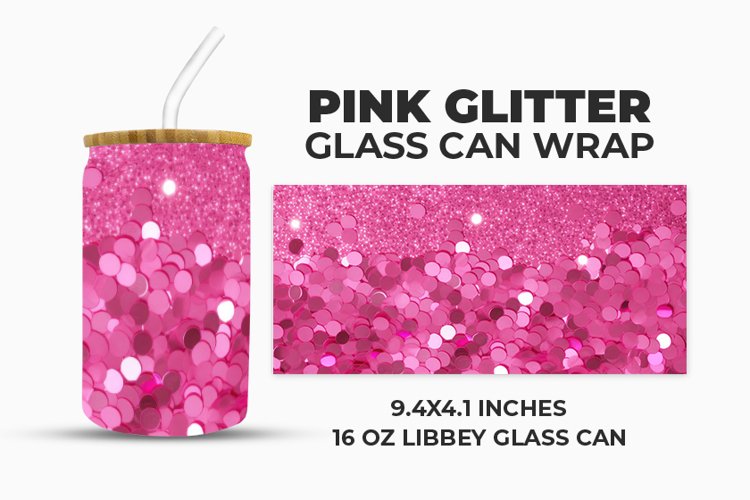Shiny Glitter Glass Can Wrap example image 1
