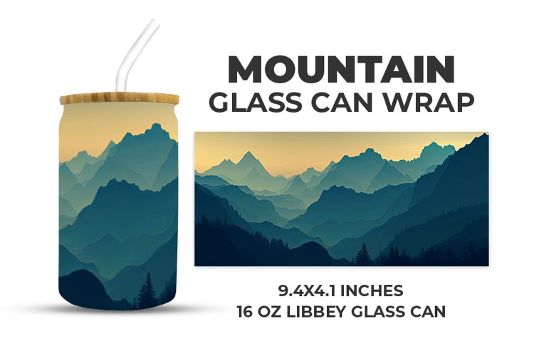 Mountain Glass Can Wrap example image 1