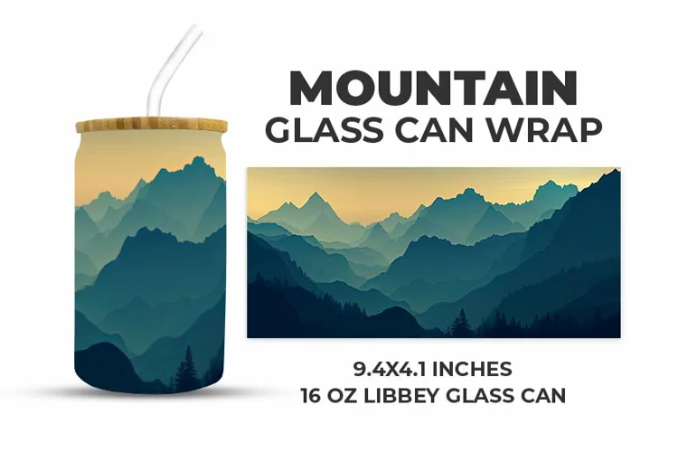 Mountain Glass Can Wrap