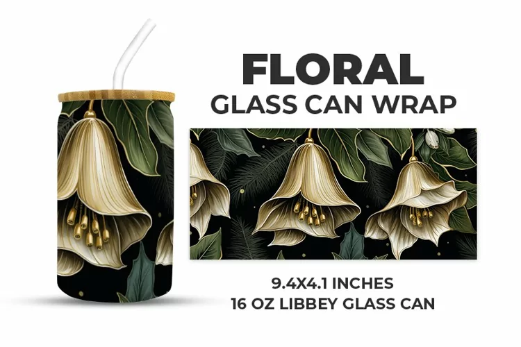 Floral Glass Can Wrap