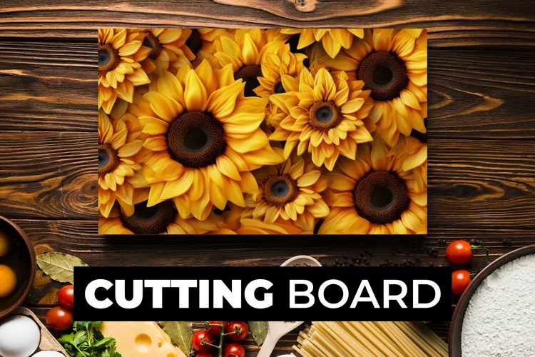 3D Sunflowers Cutting Board Sublimation