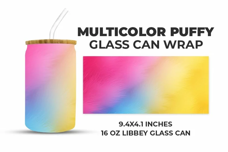 Multicolor Puffy Glass Can Wrap