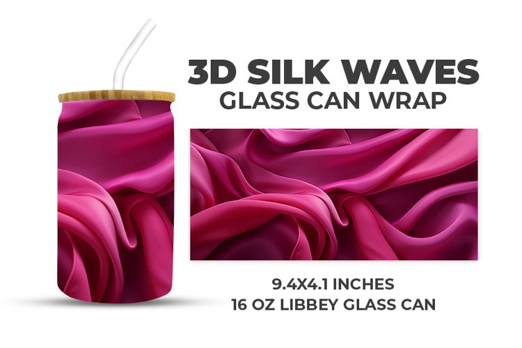 3D Silk Waves Glass Can Wrap example image 1
