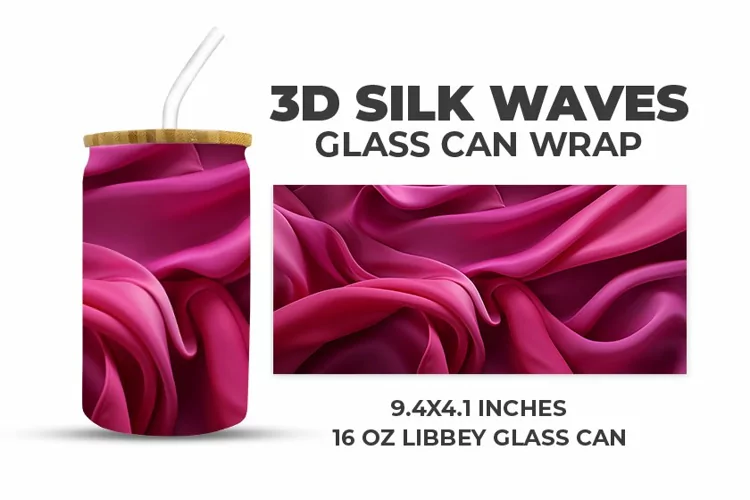 3D Silk Waves Glass Can Wrap