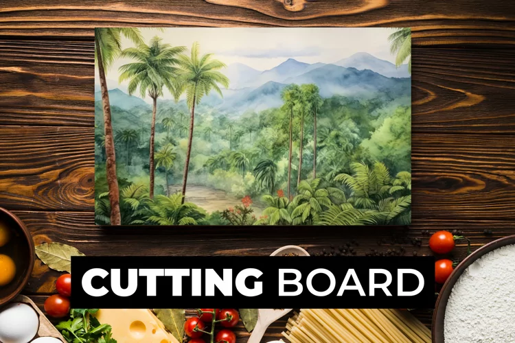 Watercolor Nature Cutting Board Sublimation