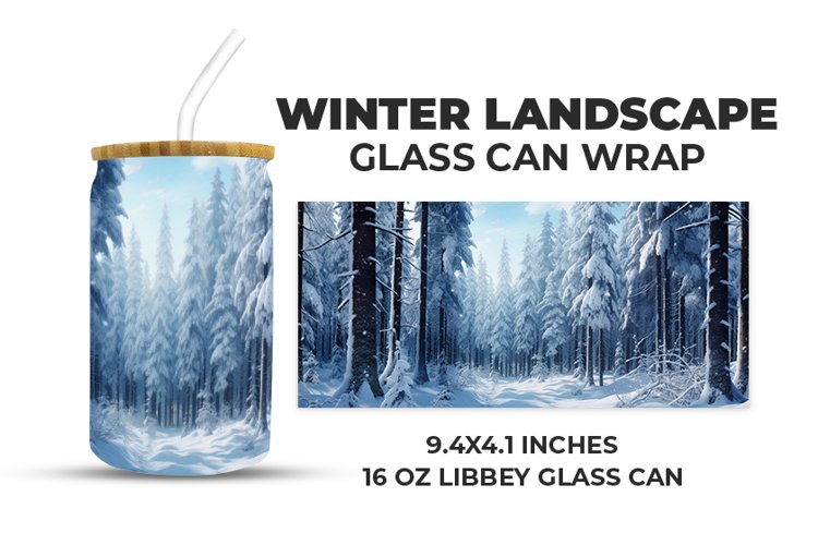 Winter Landscape Glass Can Wrap example image 1