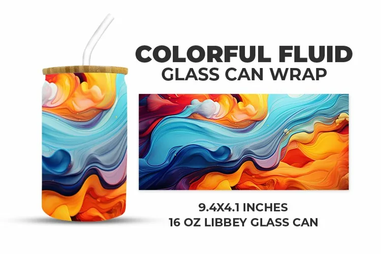 Colorful Fluid Glass Can Wrap