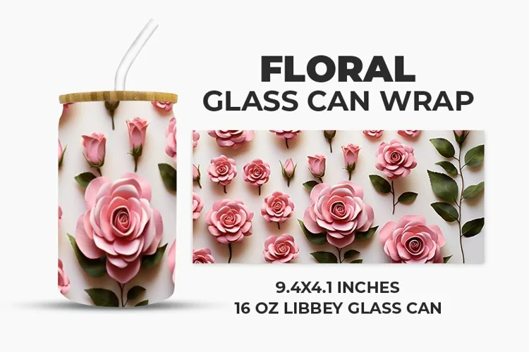 Floral Glass Can Wrap