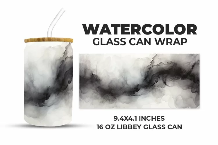 Watercolor Glass Can Wrap