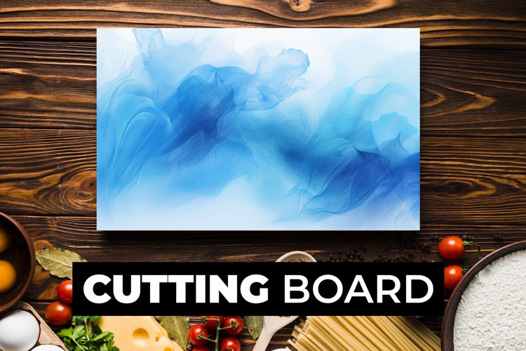 Watercolor Blue Cutting Board Sublimation example image 1
