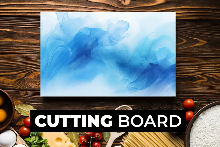 Watercolor Blue Cutting Board Sublimation