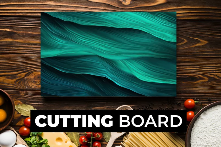 Cyan Wavy Cutting Board Sublimation