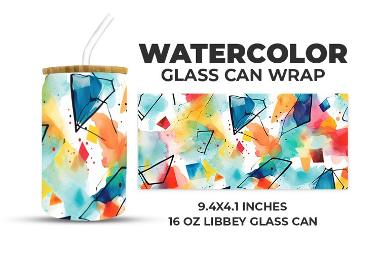 Watercolor Glass Can Wrap example image 1