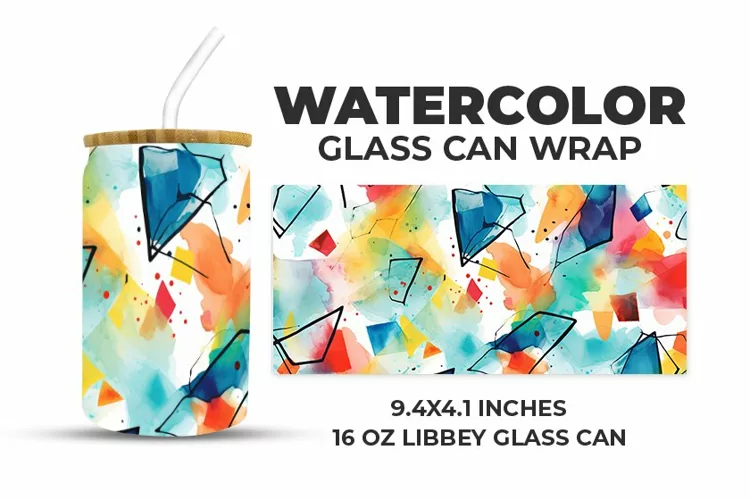 Watercolor Glass Can Wrap