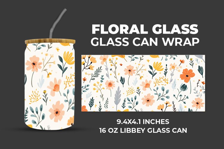 Floral Glass Can Wrap example image 1