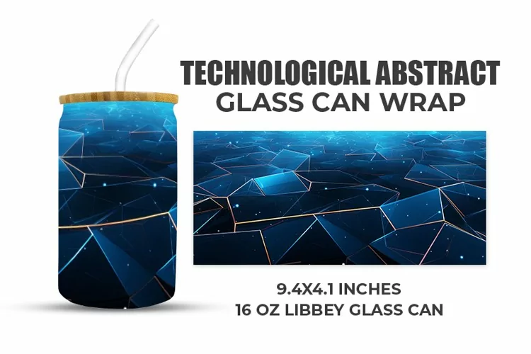 Technological Abstract Glass Can Wrap