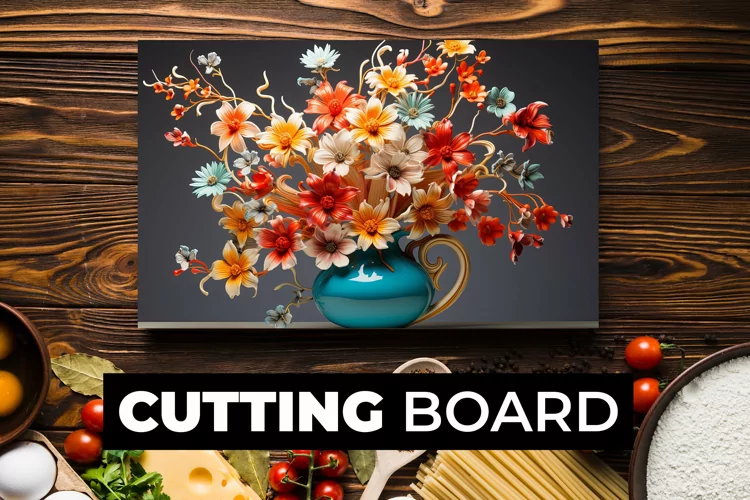 Colorful Flowers Cutting Board Sublimation