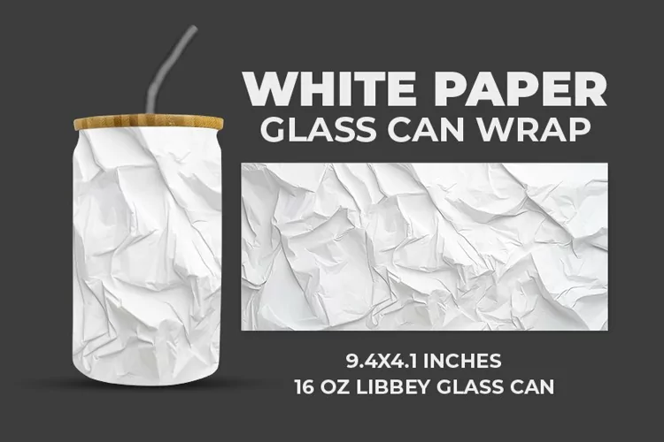 White Paper Glass Can Wrap