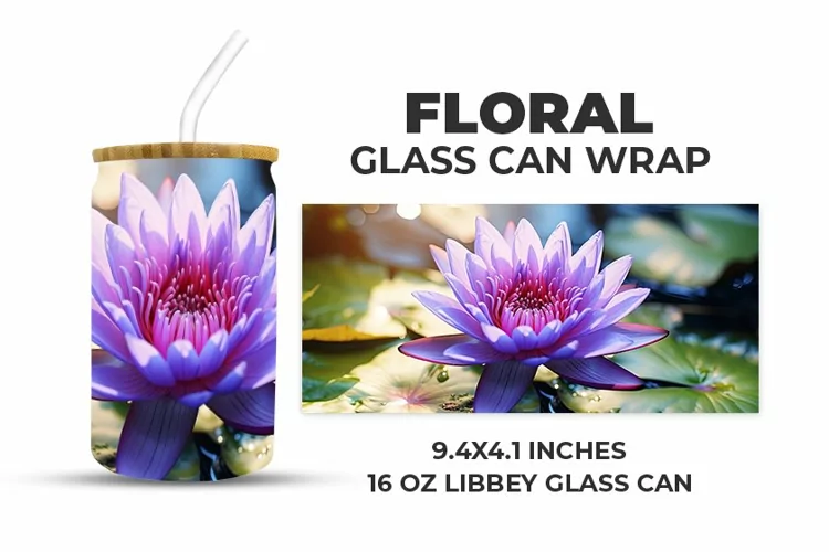 Floral Glass Can Wrap