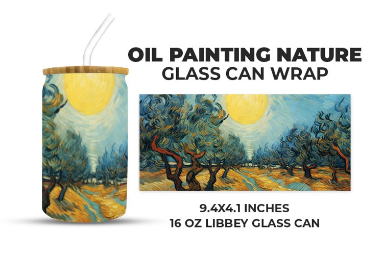 Oil Painting Nature Glass Can Wrap example image 1