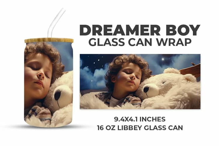 Dreamer Boy Glass Can Wrap