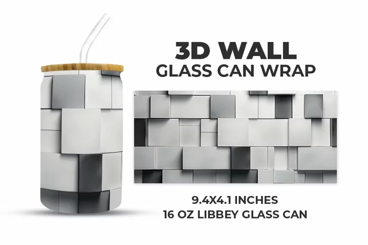 3D Wall Glass Can Wrap