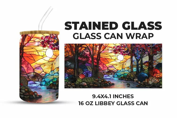 Sunset Stained Glass Glass Can Wrap