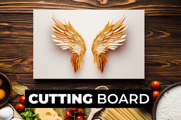 Golden Wings Cutting Board Sublimation example image 1