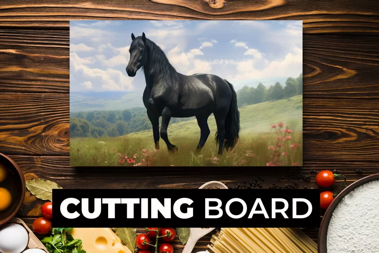 Black Horse Cutting Board sublimation