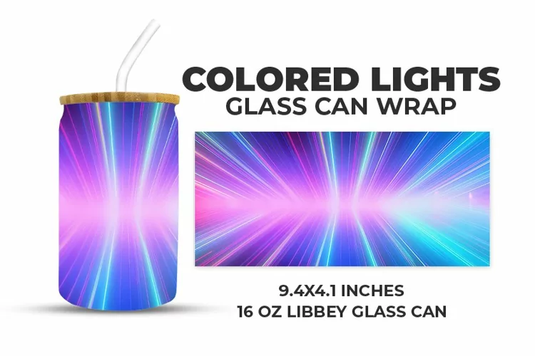 Colored Lights Glass Can Wrap