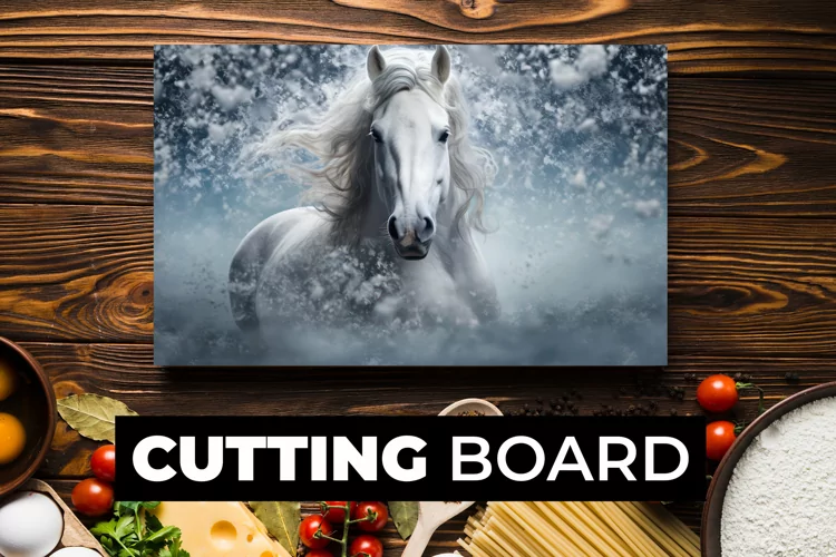 White Horse Cutting Board Sublimation