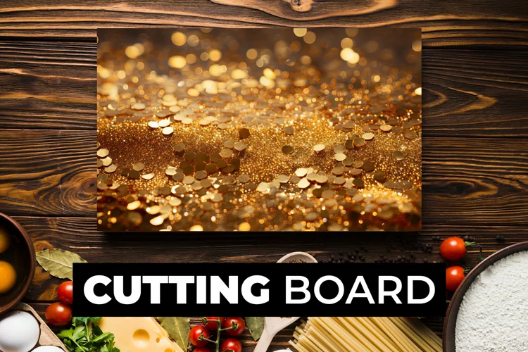 Gold Glitter Cutting Board Sublimation