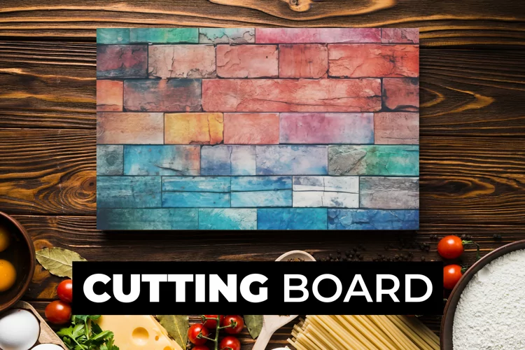 Multicolor Vintage Wall Crack Wall Cutting Board sublimation