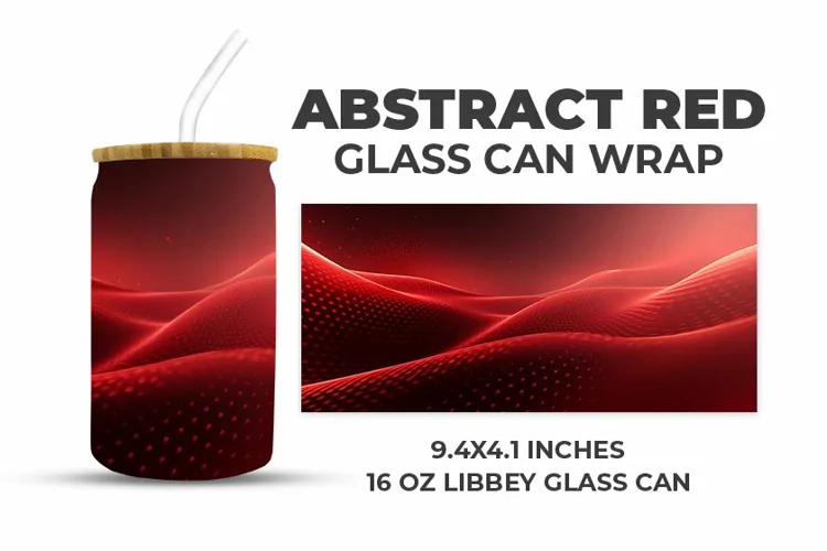 Abstract Red Glass Can Wrap